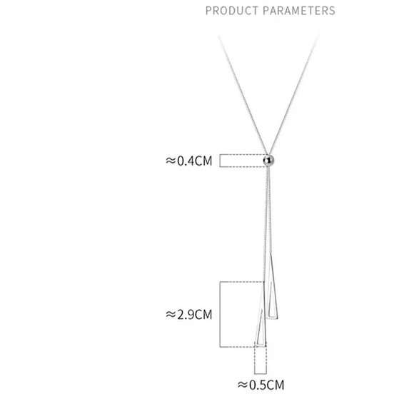 Geometric Triangle Pendant 925 Sterling Silver Adjustable Necklace - Picture 6 of 6